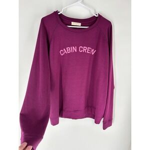 78 & Sunny SEAS "Cabin Crew" Womens Sweatshirt Sz 2X Graphic Soft Beach Fun